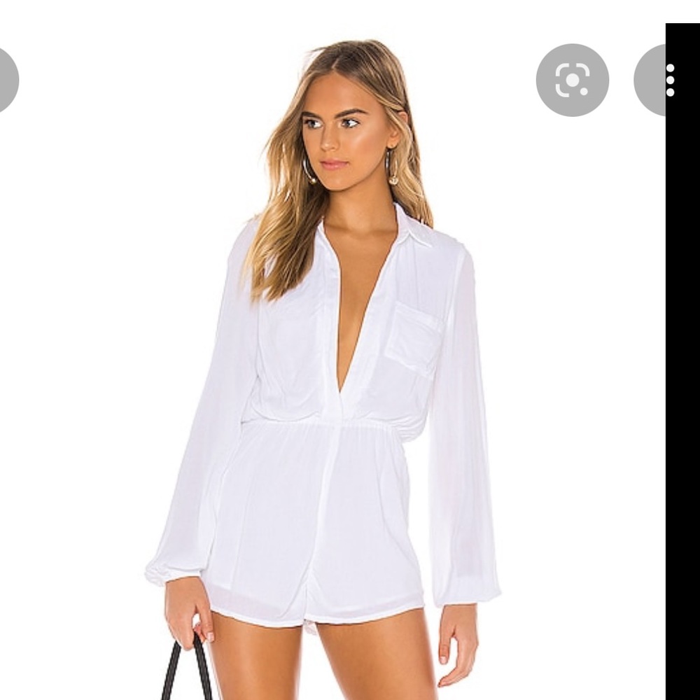 Tracie Collared Romper in White
